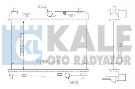 KALE FORD Радіатор охлаждения B-Max,Fiesta VI 1.25/1.4 08- Kale oto radyator 356100 (фото 1)