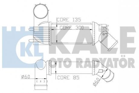 KALE CITROEN Інтеркулер C5 I,II,Peugeot 406,607 2.0/2.2HDI Kale oto radyator 343600