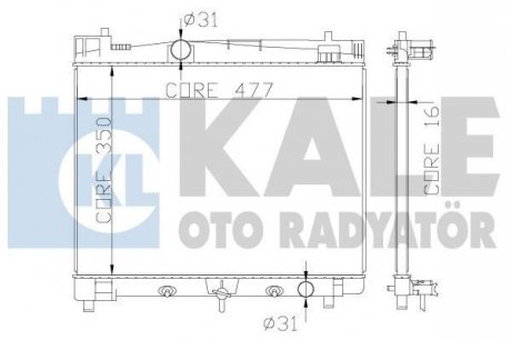 KALE TOYOTA Радиатор охлаждения с АКПП Yaris 1.0/1.3 05- Kale oto radyator 342210