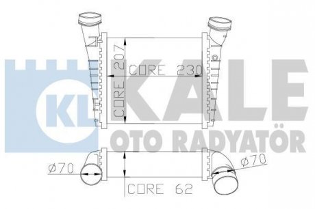 KALE VW Интеркулер Passat,Skoda SuperB I 1.9/2.0TDI 01- Kale oto radyator 342700 (фото 1)