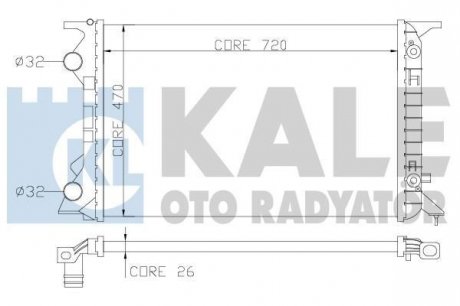 KALE VW Радіатор охлаждения Audi A4/5/6,Q5 2.0 09- Kale oto radyator 353400 (фото 1)