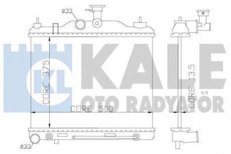 KALE HYUNDAI Радиатор охлаждения Getz 1.3/1.4 02- Kale oto radyator 369600 (фото 1)