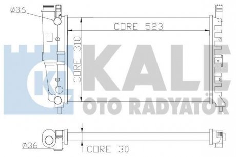 KALE FIAT Радіатор охлаждения Fiorino 1.4/1.6 94- Kale oto radyator 342265