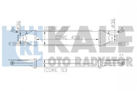 KALE FIAT Інтеркулер Grande Punto,Punto 1.3d 05- Kale oto radyator 345400