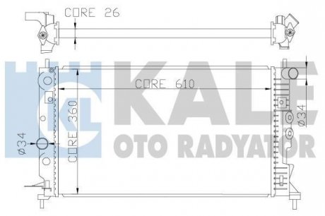 KALE OPEL Радіатор охлаждения Vectra B 1.6/2.2 Kale oto radyator 374100 (фото 1)