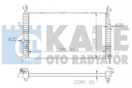 KALE OPEL Радиатор охлаждения Meriva A 1.4/1.8 Kale oto radyator 342070