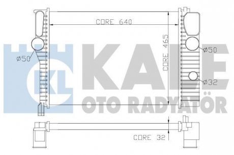 KALE DB Радиатор охлаждения W211 E200/500 02- Kale oto radyator 351900