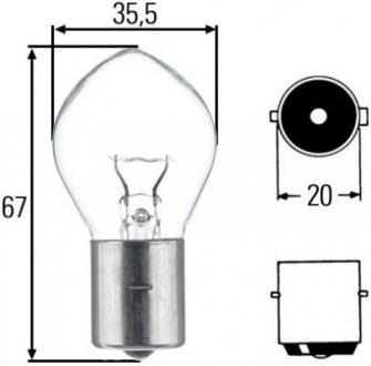 Лампа накаливания F2, 24V 35 W, BA 20 s HELLA 8GA002083251
