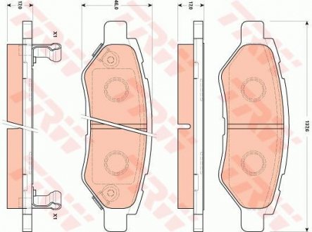 Колодки тормозные дисковые задние TRW GDB4602 (фото 1)