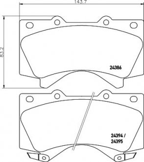 Колодки гальмівні дискові передні Strong Ceramic Land Cruiser (J200) (07-)/Land Cruiser Prado (J150) (09-) Nisshinbo NP1045SC