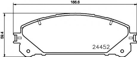 Колодки гальмівні дискові передні Lexus RX 350, 450 (08-), Lexus NX 200t, 300h (14-), RAV-4 2.0 (15-) Nisshinbo NP1109 (фото 1)