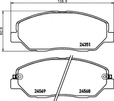 Колодки тормозные дисковые передние Hyundai Santa Fe 2.0, 2.2 (12-) Nisshinbo NP6030