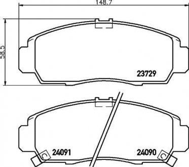 Колодки гальмівні дискові передні Honda FR-V 1.7, 2.0, 2.2 (04-09), Jazz 1.2, 1.4 (02-08) Nisshinbo NP8010