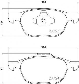 Колодки гальмівні дискові передні Mazda 3, 5 1.4, 1.6 1.8, 2.0 (06-) Nisshinbo NP5006 (фото 1)