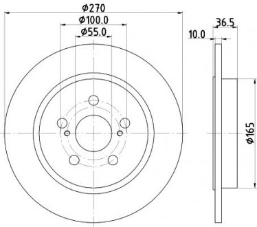 Диск гальмівний задний Corolla (E15,E18) (06-) Nisshinbo ND1133K (фото 1)