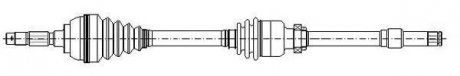 PEUGEOT Полуось прав. L=808mm 23/21 зуб. 206 SW 1.4 02-07, 206 седан 1.4 07- CIFAM 655-1198