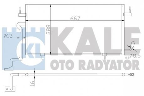 KALE CITROEN Радіатор кондиционера Berlingo,Xsara,Peugeot Partner 1.8D/1.9D 98- Kale oto radyator 385500