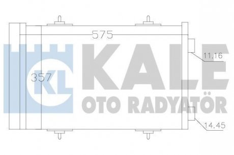 KALE CITROEN Радіатор кондиционера C5 III 1.6HDI 08-,Peugeot 407/508 Kale oto radyator 343090