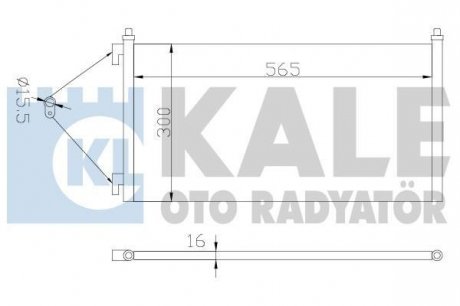 KALE FIAT Радіатор кондиционера Doblo,Punto 1.2/1.3JTD/1.9JTD 99- Kale oto radyator 378200