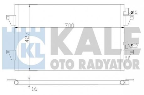 KALE RENAULT Радиатор кондиционера Espace IV,Laguna II 01- Kale oto radyator 342590