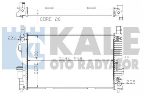 KALE DB Радиатор охлаждения A-Class W169/245 1.5/2.0 04- Kale oto radyator 361700 (фото 1)