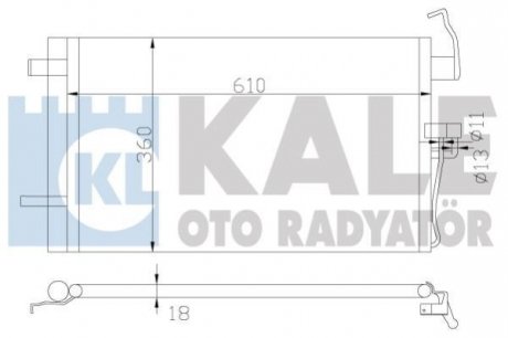 KALE HYUNDAI Радіатор кондиционера Coupe,Elantra 00- Kale oto radyator 379400