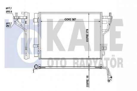 KALE KIA Радіатор кондиционера Cerato II 1.6/2.0 09- Kale oto radyator 342535 (фото 1)