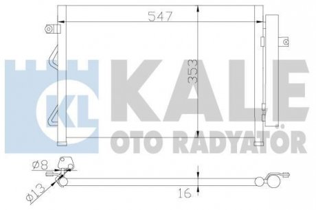 KALE HYUNDAI Радіатор кондиционера Getz 1.5CRDi 05- Kale oto radyator 342975