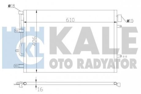 KALE VW Радіатор кондиционера Audi A4/6 1.6/3.0 00- Kale oto radyator 342410 (фото 1)