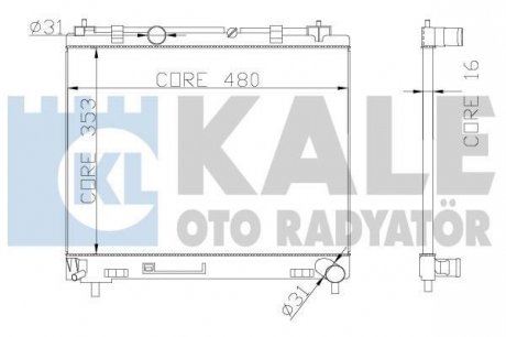 KALE TOYOTA Радиатор охлаждения Yaris 1.4 D-4D 05- Kale oto radyator 342140 (фото 1)