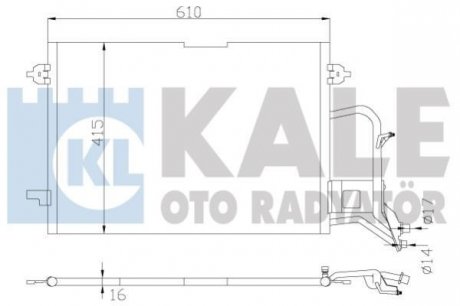 KALE VW Радиатор кондиционера Audi A4,Passat 94- Kale oto radyator 342935