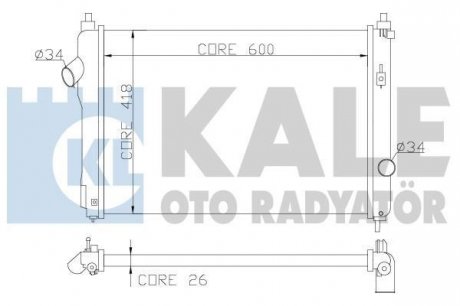 KALE CHEVROLET Радиатор охлаждения Aveo 1.4 08- Kale oto radyator 355100
