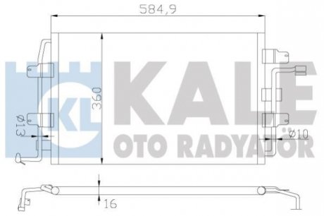 KALE VW Радіатор кондиционера New Beetle 00- Kale oto radyator 376400