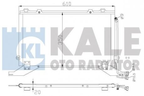 KALE DB Радиатор кондиционера W210 Kale oto radyator 343045 (фото 1)