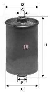 Фильтр топливный audi, 2,0-2,2, 84-91 SOFIMA S1507B (фото 1)