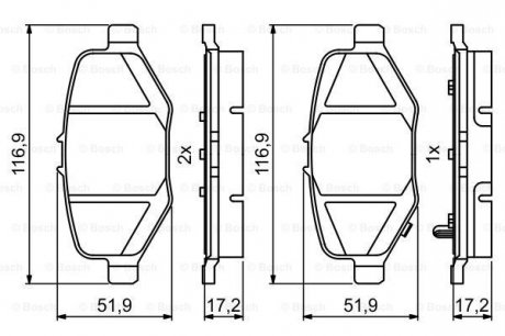 Колодки тормозные дисковые BOSCH 0986495397