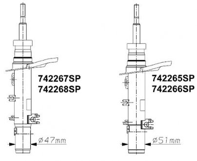 CITROEN Амортизатор передний правый газ. OESpectrum d=51мм C4 CACTUS 14- MONROE 742265SP