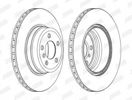 Тормозной диск BMW X5 (E70) / X6 (E71,E72,F16,F86) Jurid 562523JC1 (фото 1)