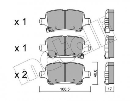 Комплект тормозных колодок Metelli 22-1116-0 (фото 1)