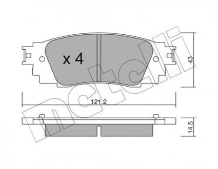 Комплект тормозных колодок Metelli 22-1089-0 (фото 1)