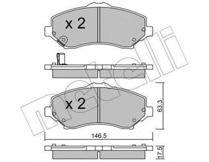 Комплект гальмівних колодок (дискових) Metelli 22-0862-0 (фото 1)