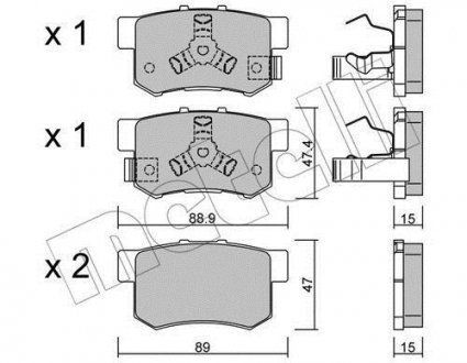 Комплект гальмівних колодок (дискових) Metelli 22-0173-1 (фото 1)