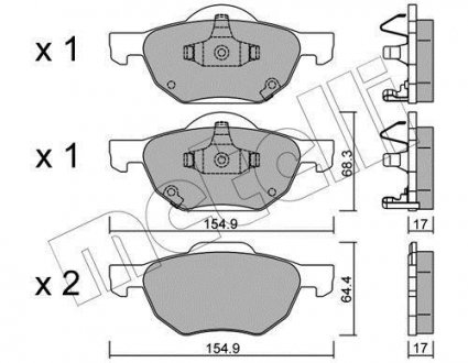 Комплект гальмівних колодок (дискових) Metelli 22-0730-0 (фото 1)