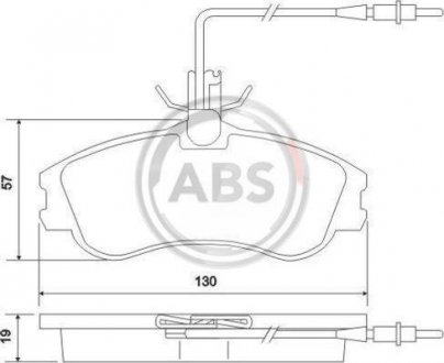 Тормозные колодки дисковые перед. Peugeot Berlingo/Partner 96-02 A.B.S. 37016 (фото 1)