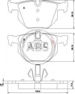 Тормозные колодки дисковые зад. BMW 5 (E60) 03-/3 (E90)/(E90N) 05- A.B.S. 37410 (фото 1)