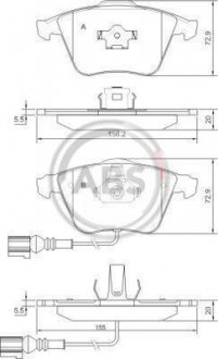 Гальмівні колодки перед. Audi A4/A6/A8 00- A.B.S. 37426