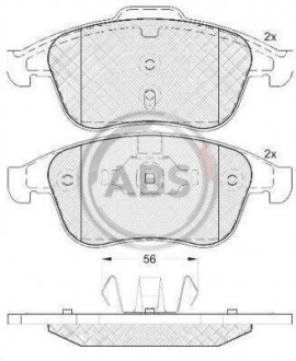Тормозные колодки дисковые (1 к-т) A.B.S. 37744