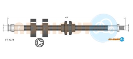 Шланг тормозной передний ALFA ROMEO 156 97-05. 147 (937) 01-10 ADRIAUTO 01.1233