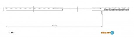 FIAT Трос ручного тормоза (пер.ч) Ritmo 78- ADRIAUTO 11.0216 (фото 1)