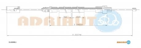 PEUGEOT Трос ручного тормоза задн. лев. 806 00- ADRIAUTO 11.0248.1